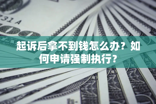 武汉起诉后拿不到钱怎么办？如何申请强制执行？