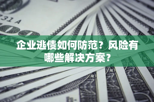 武汉企业逃债如何防范？风险有哪些解决方案？