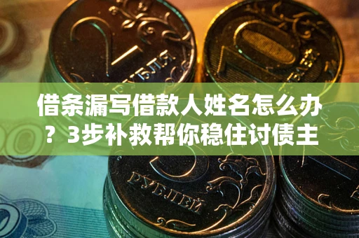 武汉借条漏写借款人姓名怎么办？3步补救帮你稳住讨债主动权