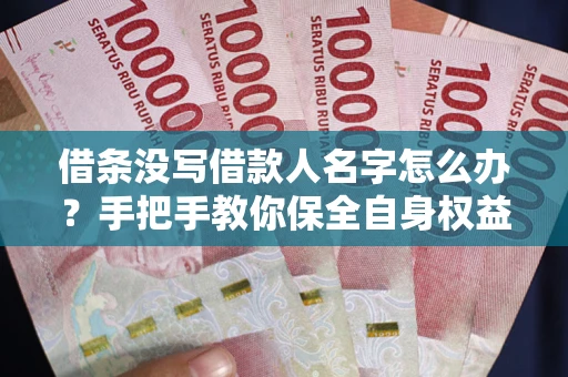 武汉借条没写借款人名字怎么办？手把手教你保全自身权益