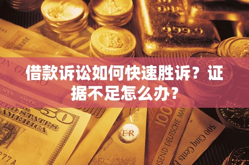 武汉借款诉讼如何快速胜诉？证据不足怎么办？