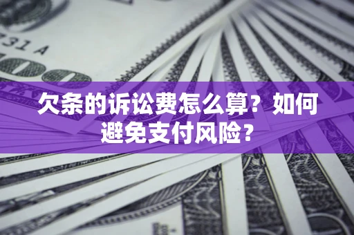 武汉欠条的诉讼费怎么算？如何避免支付风险？